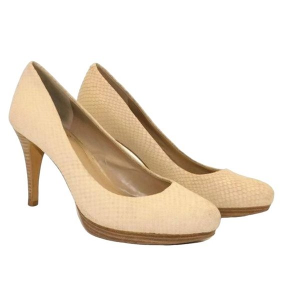 Vince Camuto Snakeskin Textured Leather Pumps - Picture 3 of 14